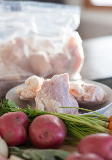 Stock up on frozen meat and veggies